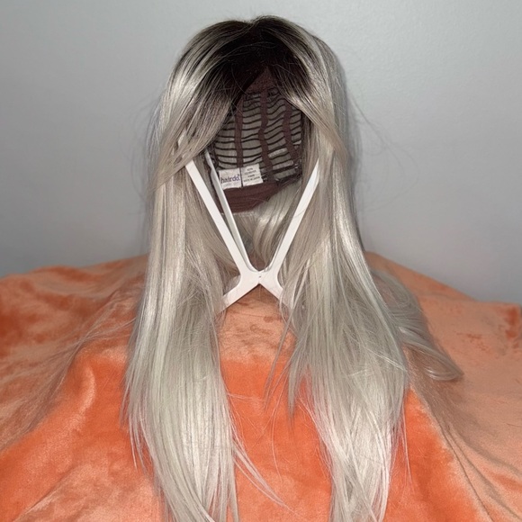 Elegant Ombre Black and Silver Women's Wig